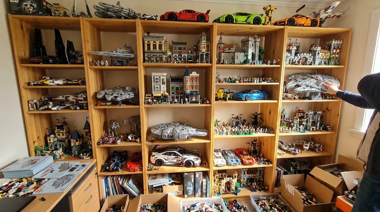 Large Collection of LEGOs on a shelf
