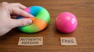 Real versus counterfeit Needohs on the market