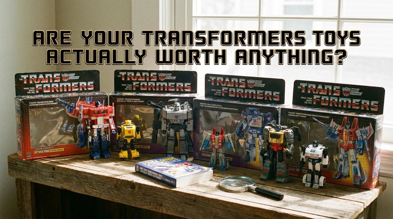 Collection of original Transformers Toys on a collector's desk.