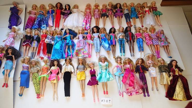 Collection of a lot of valuable Barbie Dolls