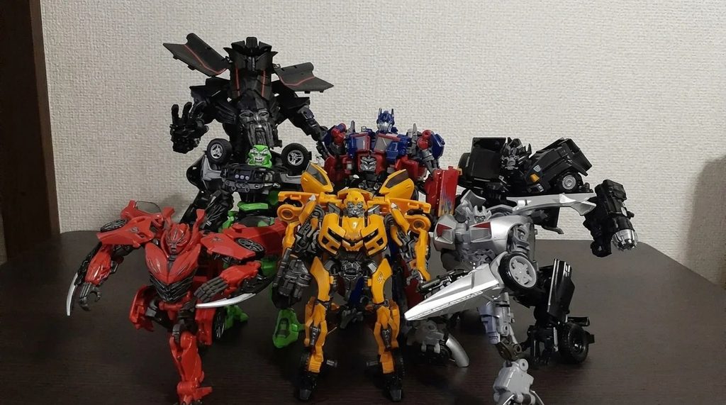 Transformers collection on a desk