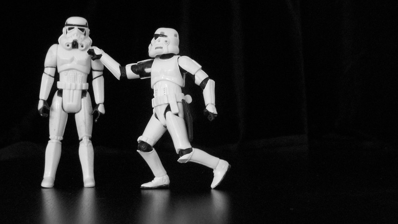 Sell Star Wars action figures - two stormtrooper figures photographed for a collection quote
